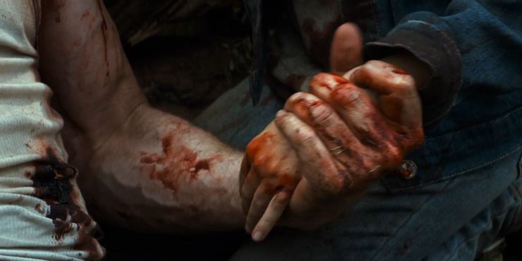 Фільм "Логан" - Росомаха тримає за руку Лору