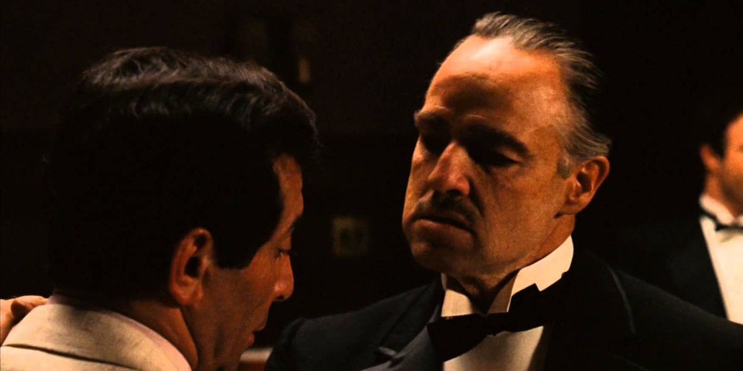 Вито обещает решить проблемы Джонни Фонтанеса в Голливуде в фильме "Крестный отец".