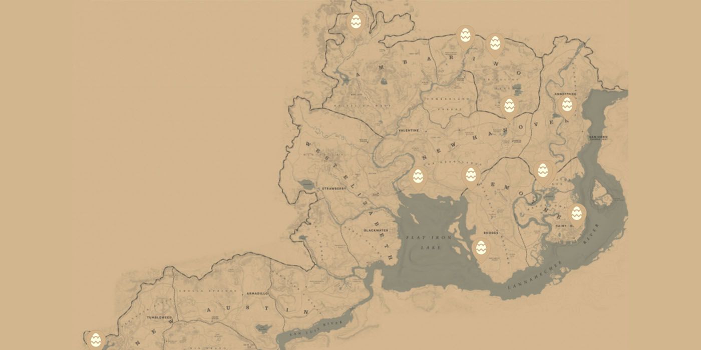Карта великодніх яєць Red Dead Redemption 2