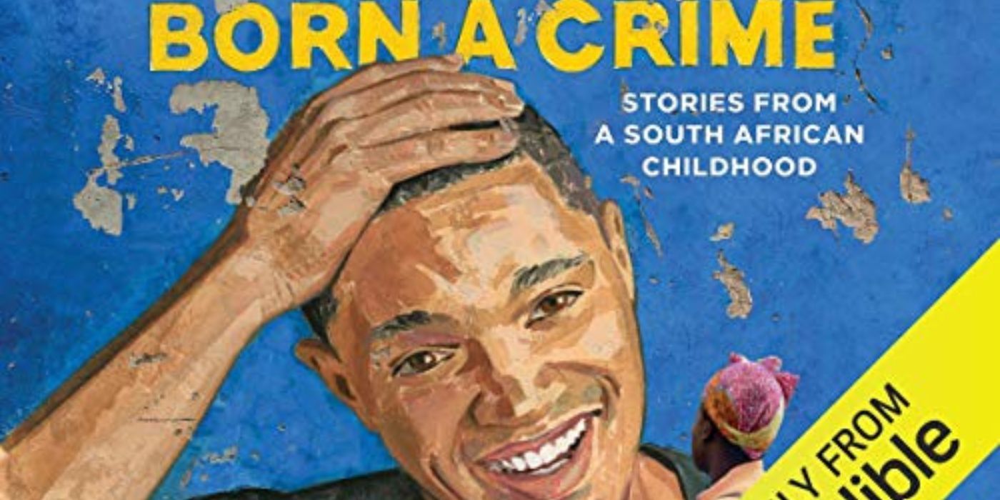 Обложка к роману "Родился преступником" с изображением смеющегося Тревора Ноа.