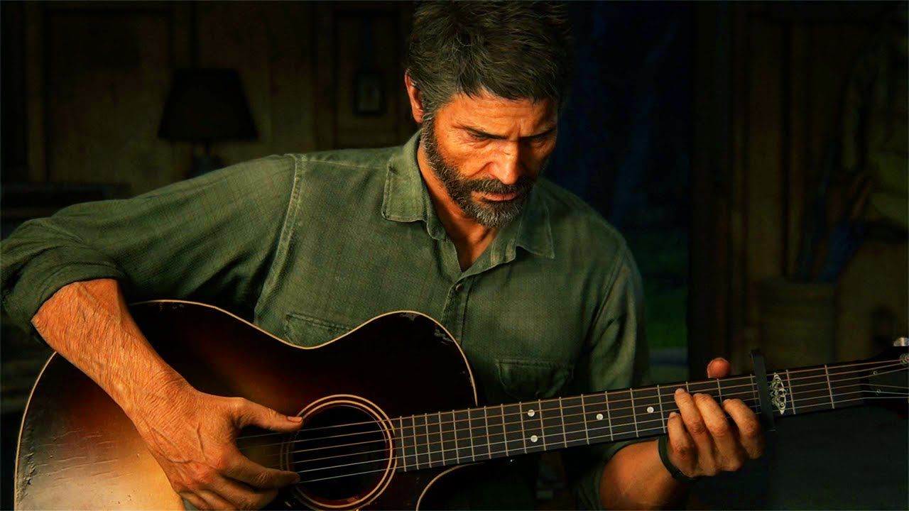 Джоэл играет на гитаре в The Last of Us Part II