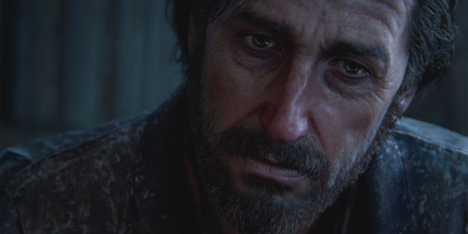 The Last of Us: крупный план Дэвида, который в задумчивости смотрит на землю