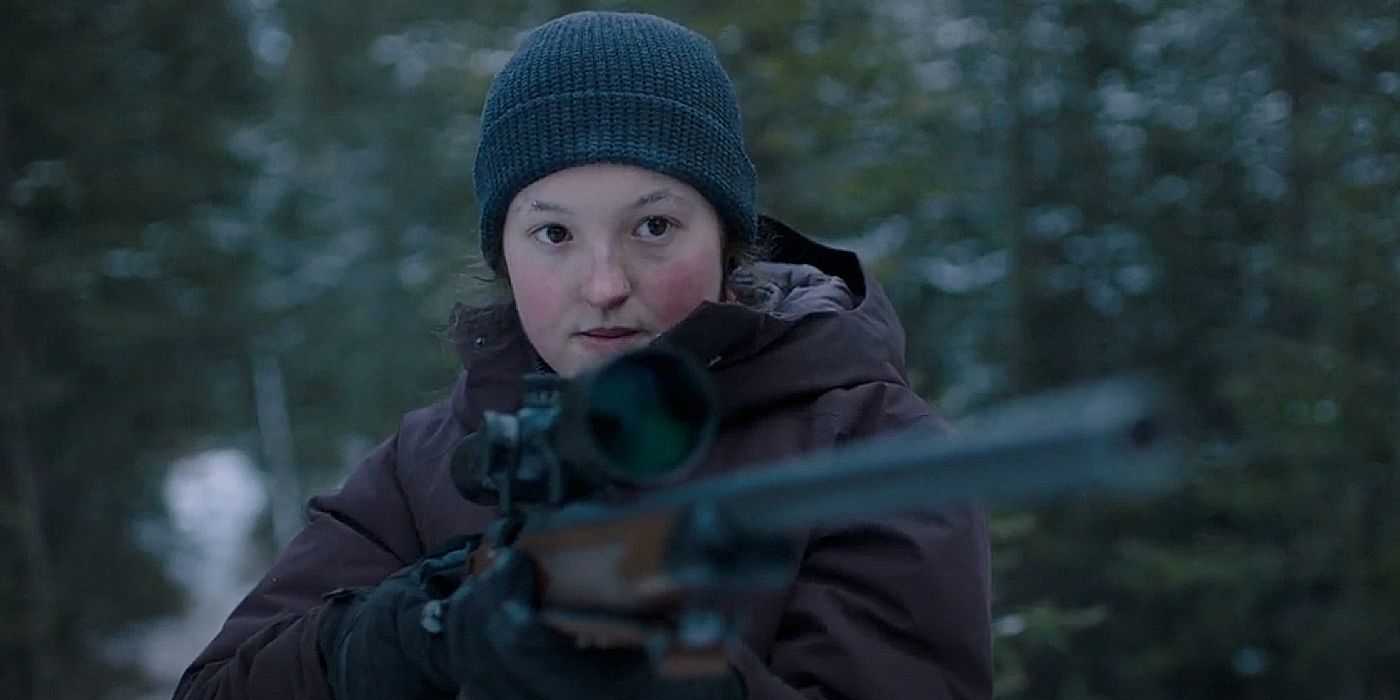 Элли направляет винтовку на Дэвида и Джеймса в восьмом эпизоде Last of Us